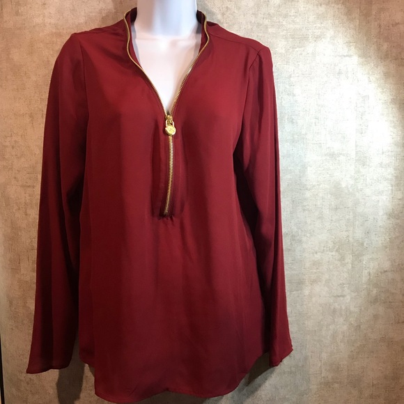 Michael Kors Tops - MICHAEL KORS Dark Red long sleeve flowey top Sz M
